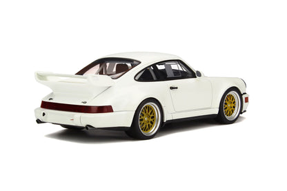 GT Spirit 1993 Porsche 911 964 RSR Grand Prix White w/ Gold Wheels 1:18 Resin, SEALED