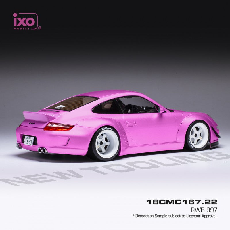 Ixo Porsche 911 997 RWB Roze (Pink) w/ White Wheels 1:18