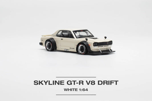 Pop Race Nissan Skyline GT-R V8 Drift (Hakosuka) RHD White 1:64