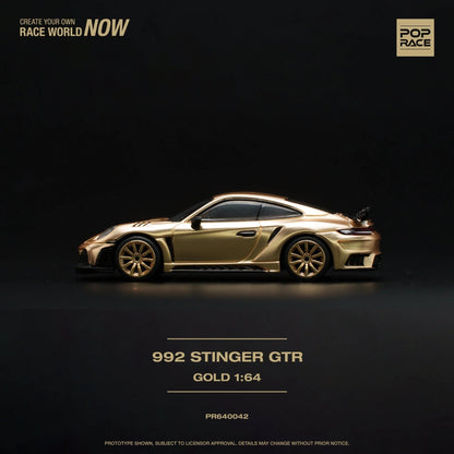 Pop Race Porsche 911 992 Stinger GTR Gold 1:64