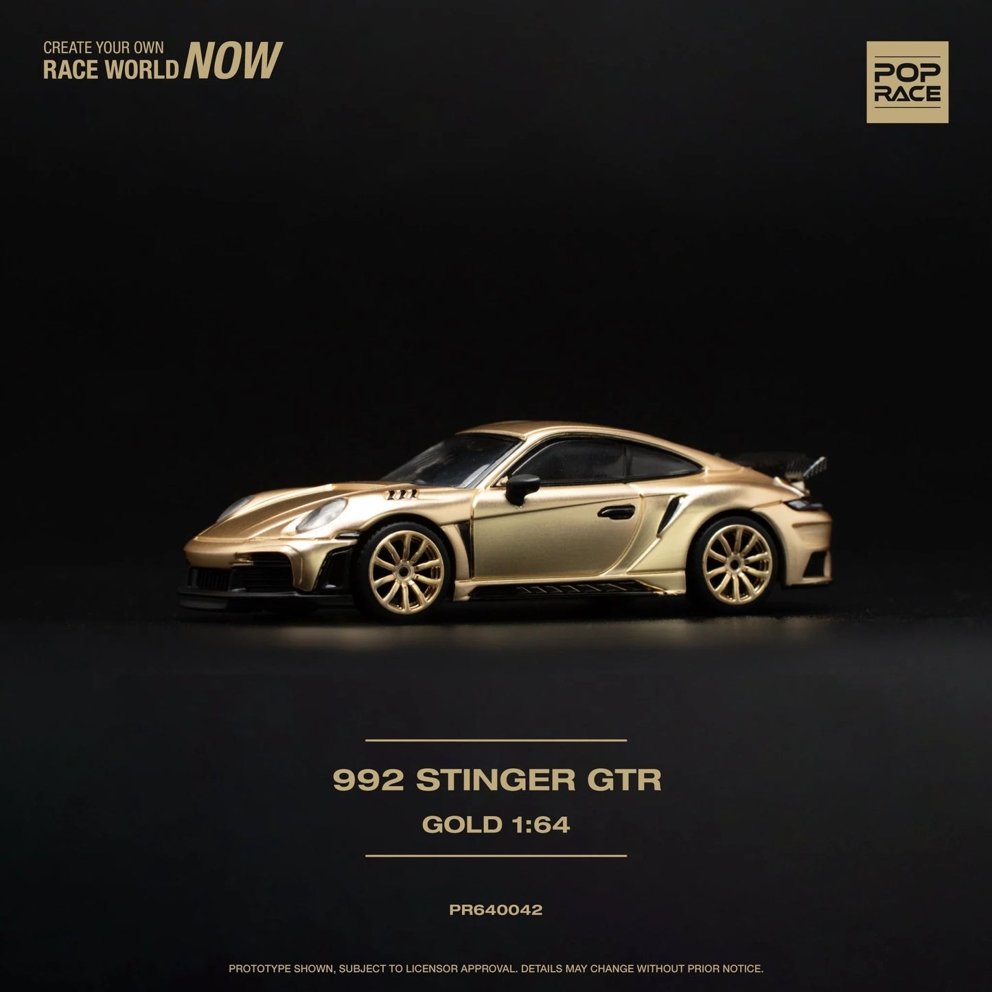 Pop Race Porsche 911 992 Stinger GTR Gold 1:64