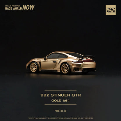 Pop Race Porsche 911 992 Stinger GTR Gold 1:64