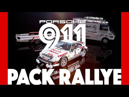 Otto 1981 Porsche Rally Set - 911 SC Gr.4 + Trailer + Citroen C35 Van Assistance Rallye de Portugal White 1:18