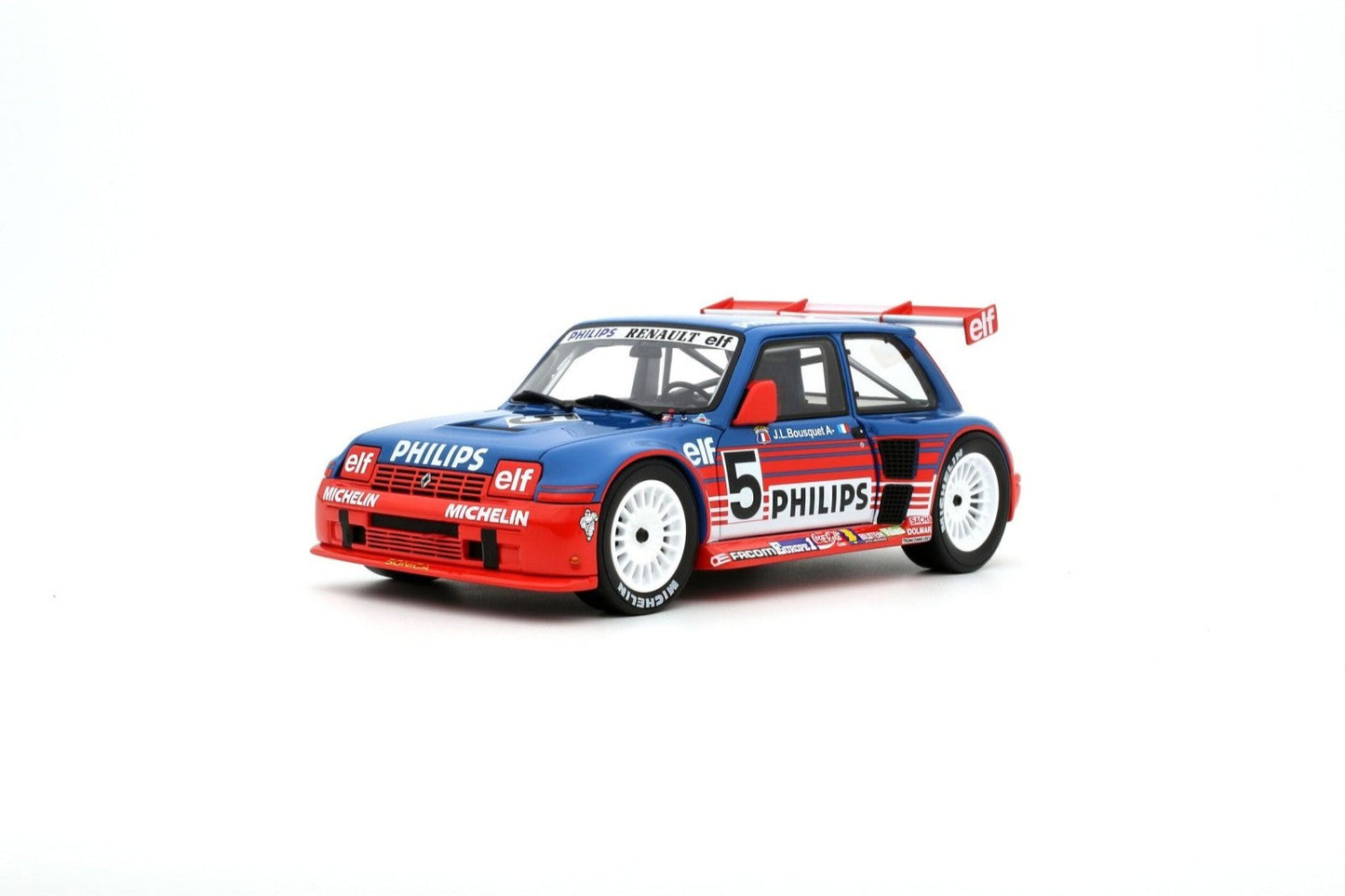 Otto 1987 Renault R5 Maxi Turbo Philips No 5 Super Production Rally Bluette Red 1:18