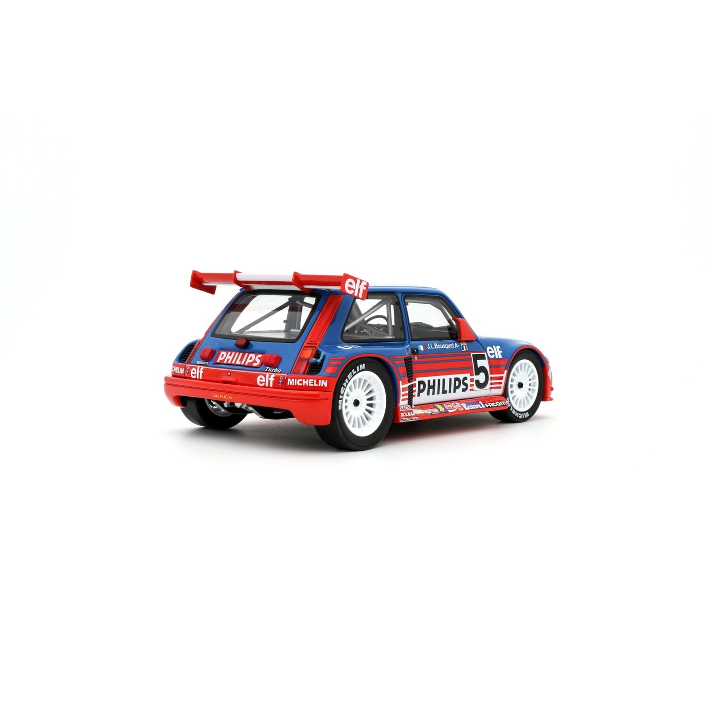 Otto 1987 Renault R5 Maxi Turbo Philips No 5 Super Production Rally Bluette Red 1:18