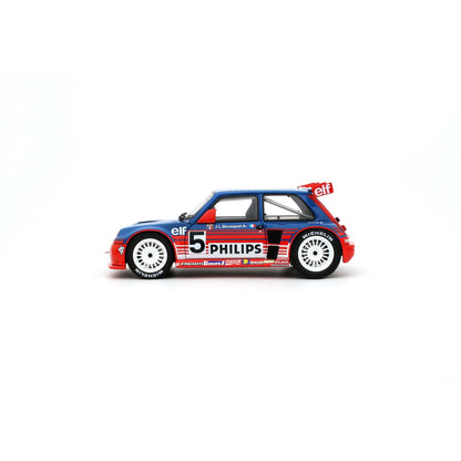 Otto 1987 Renault R5 Maxi Turbo Philips No 5 Super Production Rally Bluette Red 1:18