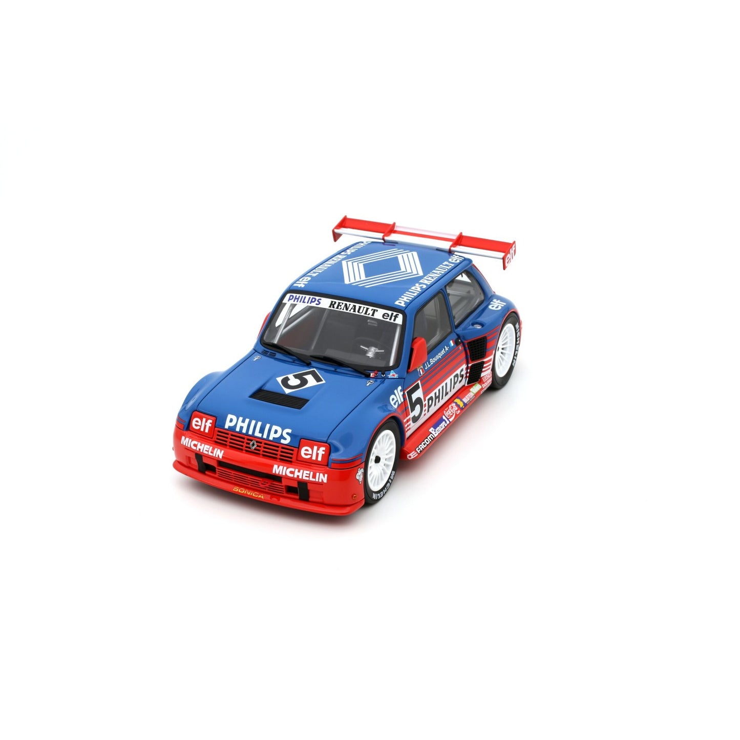 Otto 1987 Renault R5 Maxi Turbo Philips No 5 Super Production Rally Bluette Red 1:18