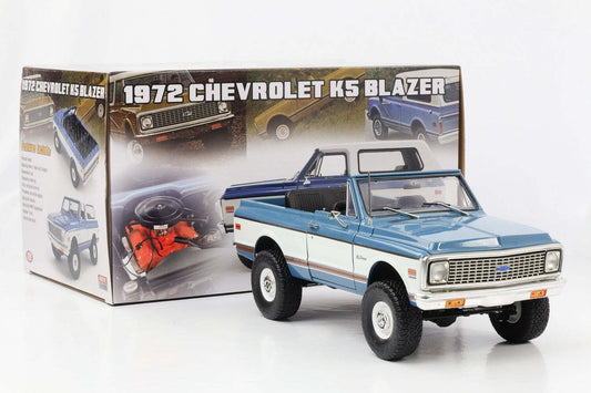 Acme 1972 Chevrolet Blazer K5 Blazer Lifted, Blue w/ White Removable Top 1:18