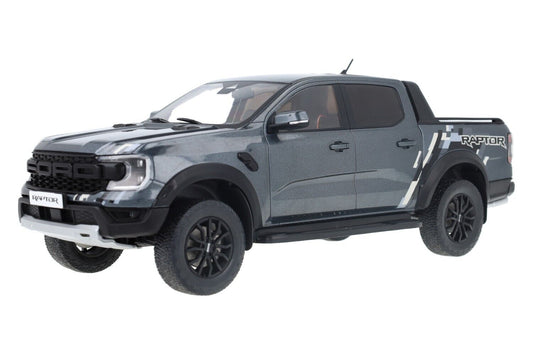 MCG 2023 Ford Ranger Raptor Crew Cab Pickup Truck Dark Grey Metallic 1:18