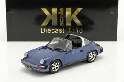 KK Scale 1977 Porsche 911 SC Targa w/ Removable Top G Series Blue Metallic 1:18