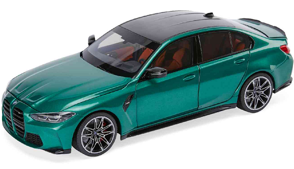 Minichamps 2020 BMW M3 Competition (G80) Isle of Man Green Metallic 1:18