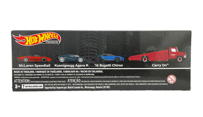 Hot Wheels Premium Collector Set #10 Hypercars Bugatti, Koenigsegg, Mclaren in Diorama Box 1:64