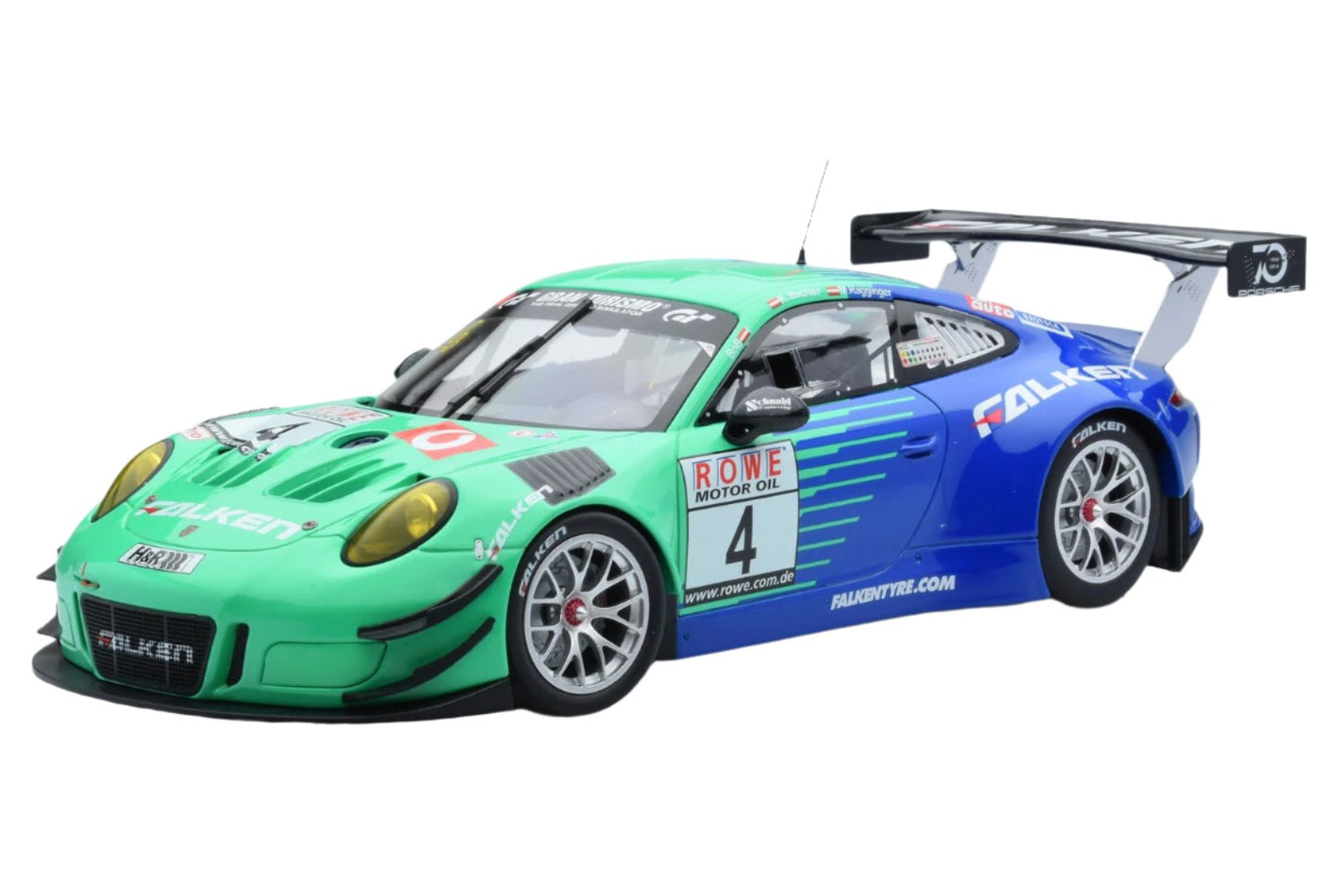 Minichamps 2018 Porsche 911 991 GT3 R Team Falken Motorsports No 4 Bachler Ragginger Winner VLN 6 1:18