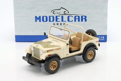 MCG 1980 Jeep Wrangler CJ-7 Golden Eagle Desert Sand Beige w/ Gold Decor 1:18