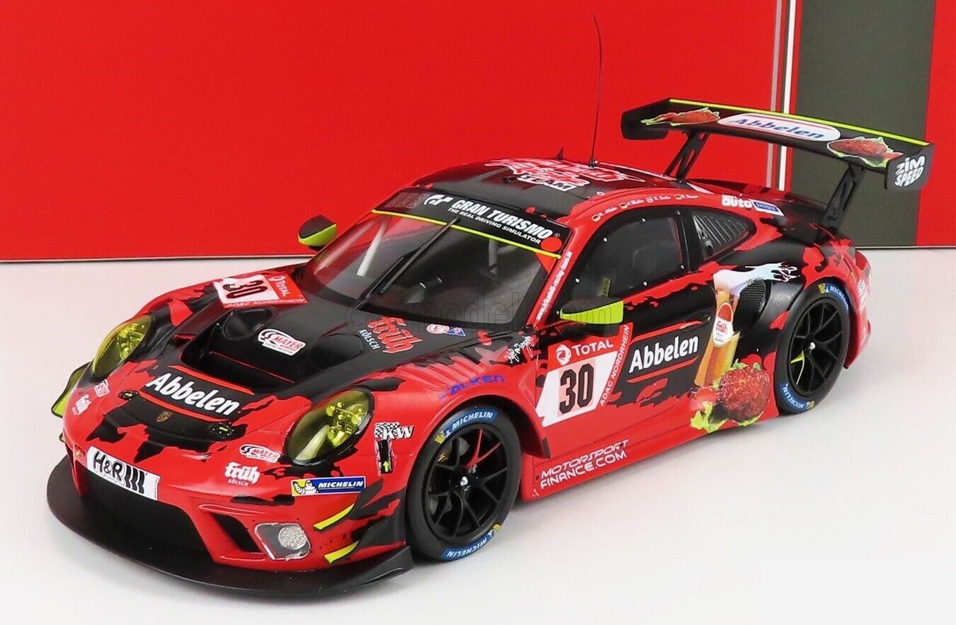 Ixo 2019 Porsche 911 991.2 GT3 R Team Frikadelli Racing No 30 24hr Nurburgring 2020 Red & Black 1:18