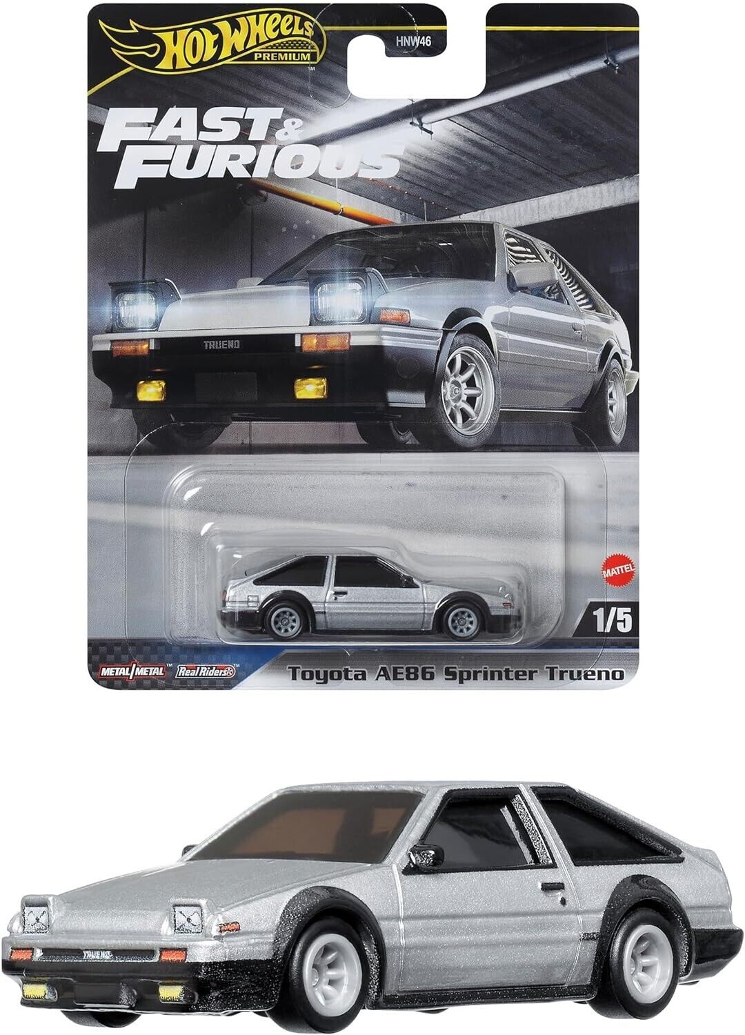 Hot Wheels Premium Fast & Furious Toyota AE86 Sprinter Trueno 2024 Silver 1:64