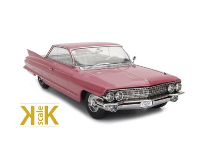 KK Scale 1961 Cadillac Series 62 Coupe DeVille Pink Metallic 1:18