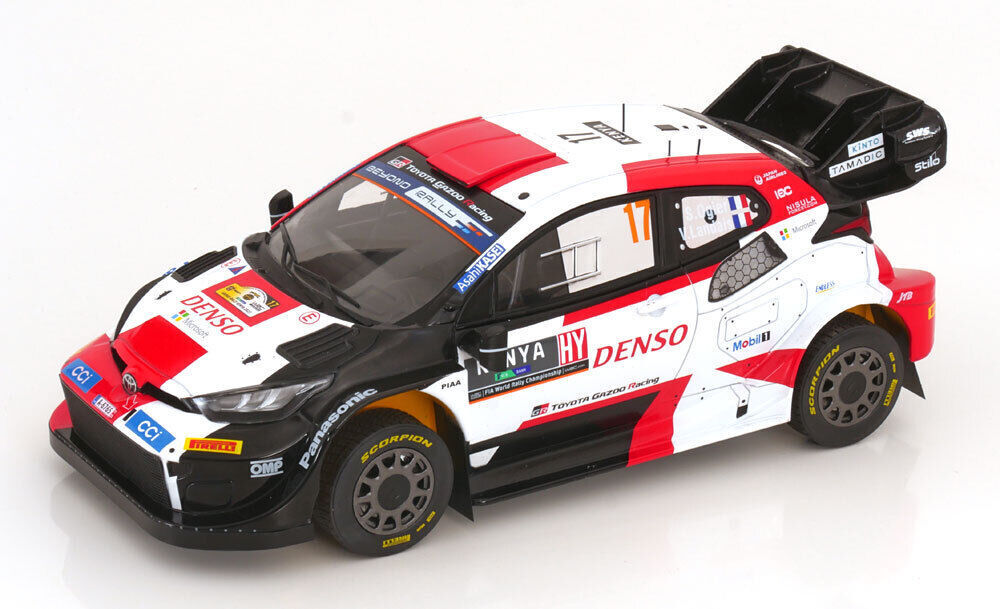 Ixo 2023 Toyota Yaris GR Hybrid Rally1 Monte Carlo No 17 Ogier White & Black 1:18