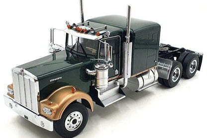 Road Kings 1989 Kenworth W900 Tractor Truck 3 Dark Green Metallic & Gold 1:18