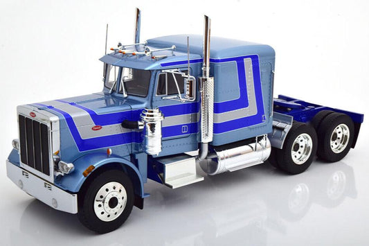 Road Kings 1967 Peterbilt 359 Bull Nose Prime Mover Truck Light Blue & Silver 1:18