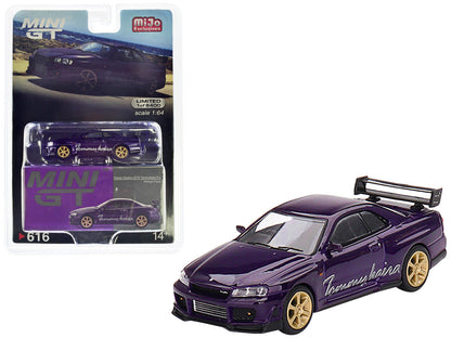 Mini GT Nissan Skyline GT-R (R34) Tommy Kaira R-z RHD Midnight Purple 1:64