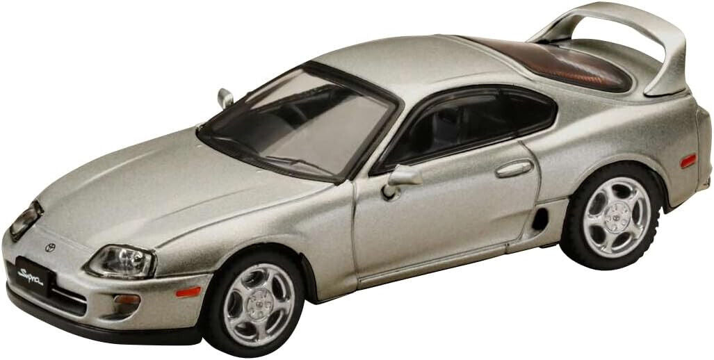 Hobby Japan 1993 Toyota Supra Mk4 (A80) w/ Switchable Front Spoiler Silver 1:64