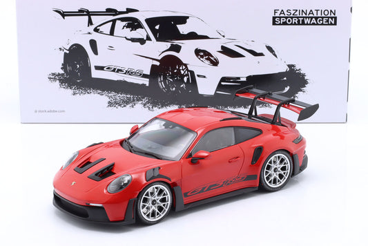 Minichamps 2023 Porsche 911 992 GT3 RS Guards Red w/ Silver Wheels 1:18 SEALED, LIMITED