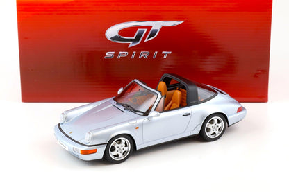 GT Spirit 1990 Porsche 911 Carrera 4 Targa (964) Polar Silver Metallic 1:18