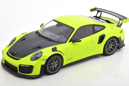 Minichamps 2018 Porsche 911 991.2 GT2 RS Acid Green w/ Silver Magnesium Wheels 1:18