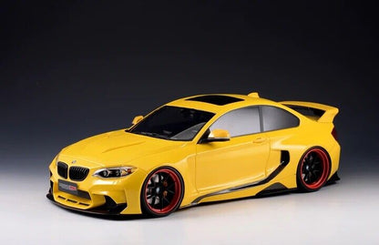 GLM-Models 2015 BMW 2 Series M235 Darwinpro MTC Black Sails Widebody Yellow 1:18