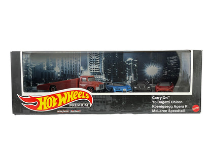 Hot Wheels Premium Collector Set #10 Hypercars Bugatti, Koenigsegg, Mclaren in Diorama Box 1:64