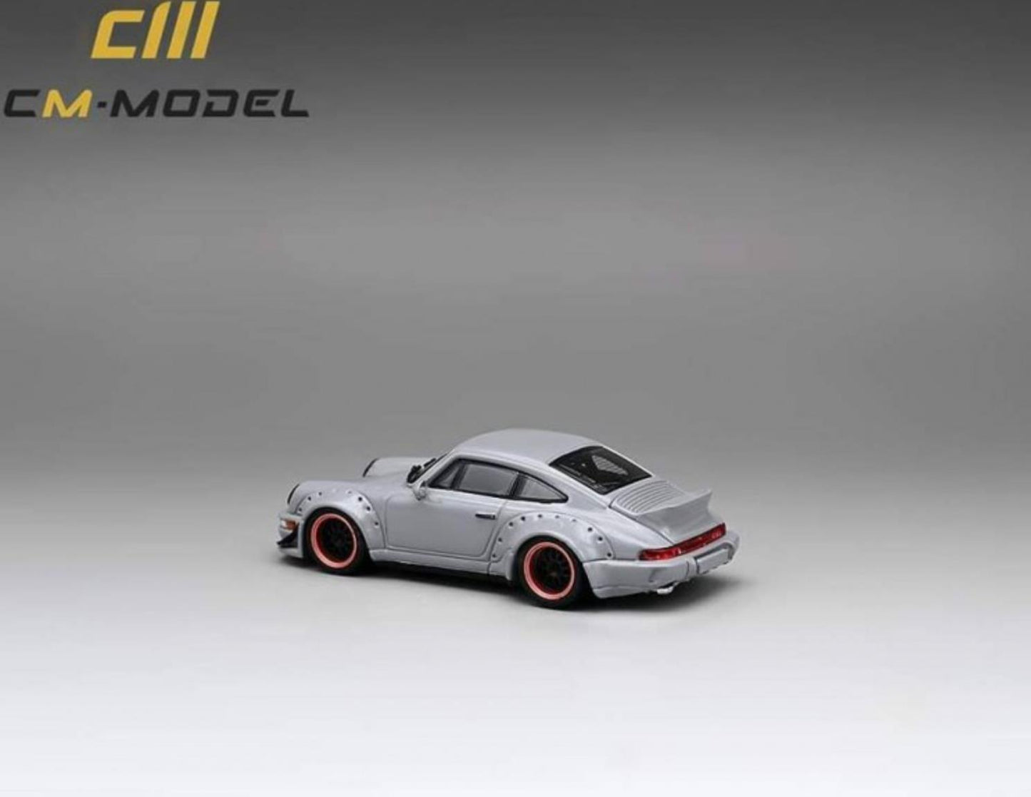 CM Model Porsche 911 964 Widebody w/ Changeable Wings and Wheels Nero Grey 1:64