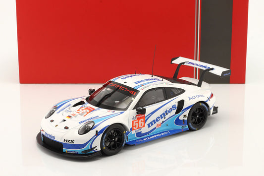 Ixo 2018 Porsche 911 991.2 GT3 RSR Team Project 1 No.56 Mentos 24hr Le Mans 2020 White 1:18