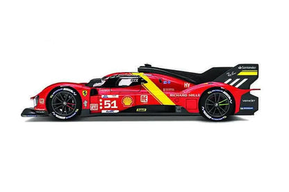 Bburago Ferrari 499P 3.0L Turbo V6 No 51 Team Ferrari AF Corse 2023 24hr Le Mans - Red 1:18