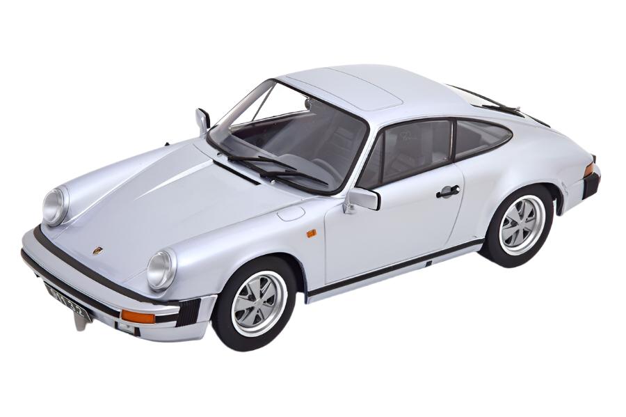 KK Scale 1988 Porsche 911 Carrera 3.2 Coupe G Series Ice Silver 1:18