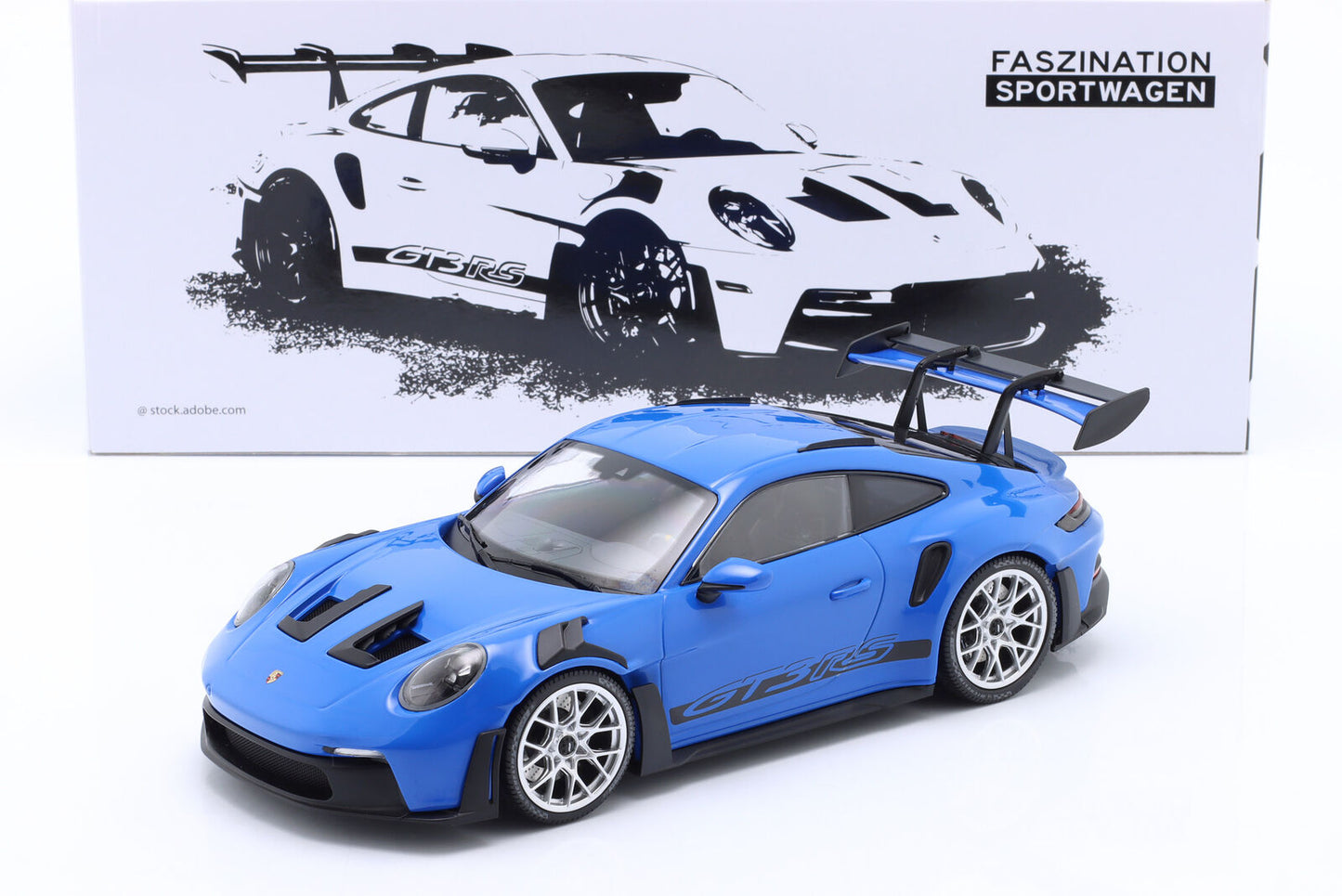 Minichamps 2023 Porsche 911 992 GT3 RS Shark Blue w/ Silver Wheels  1:18 LIMITED, SEALED