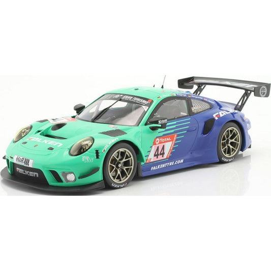 Ixo 2018 Porsche 911 991.2 GT3 R Team Falken Motorsports No 44 Bachler, Burgmeister, Ragginger, Werner Winner 24hr Nurburgring 1:18