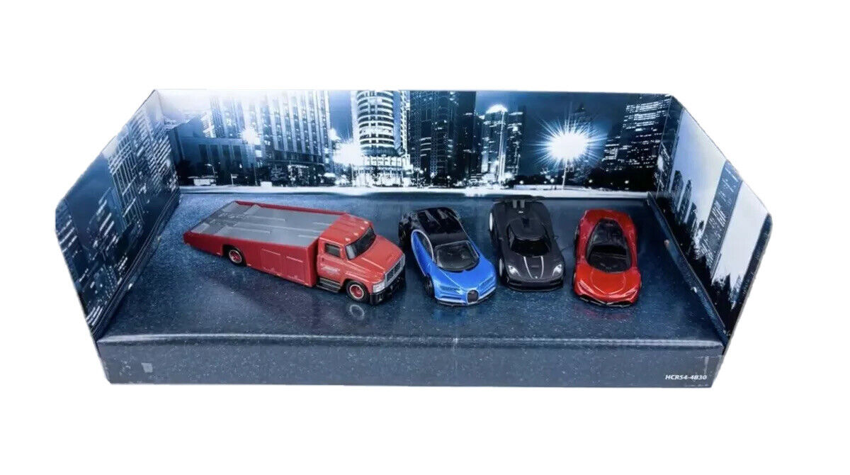 Hot Wheels Premium Collector Set #10 Hypercars Bugatti, Koenigsegg, Mclaren in Diorama Box 1:64