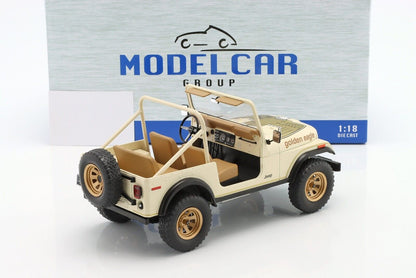 MCG 1980 Jeep Wrangler CJ-7 Golden Eagle Desert Sand Beige w/ Gold Decor 1:18