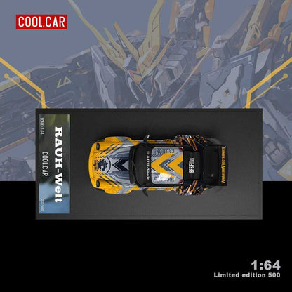 Cool Car Porsche 911 964 RWB Banshee Mecha Livery "Gundam" w/ Figure 1:64