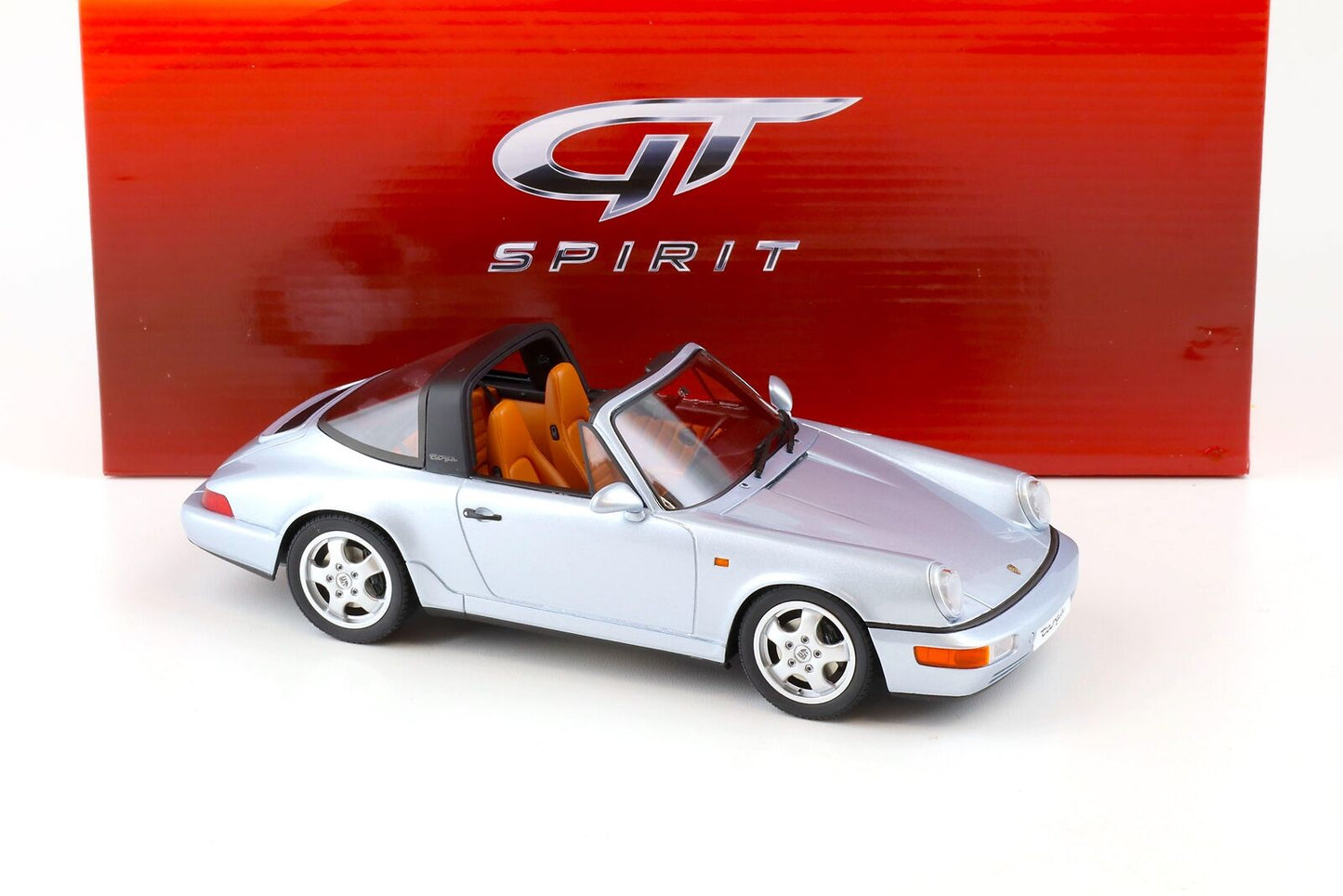 GT Spirit 1990 Porsche 911 Carrera 4 Targa (964) Polar Silver Metallic 1:18