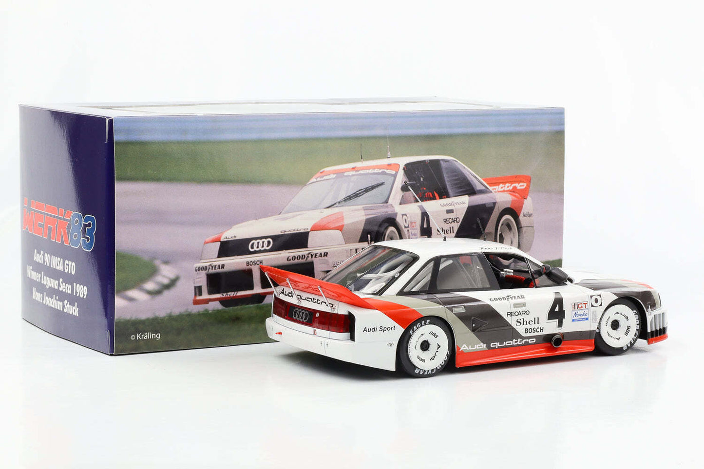 Werk83 Audi 90 Quattro Team Audisport No 4 Winner IMSA Laguna Seca 1989 1:18