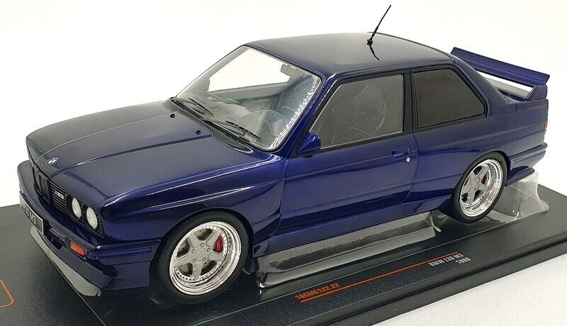 Ixo 1989 BMW E30 M3 Coupe Dark Blue Metallic w/ Deep Dish Wheels 1:18