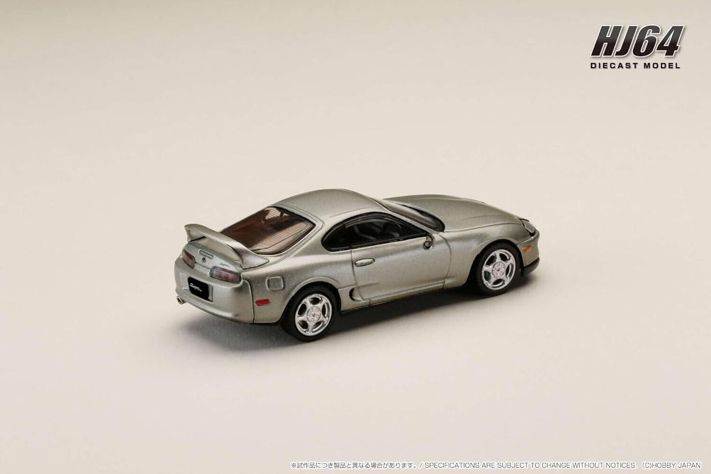 Hobby Japan 1993 Toyota Supra Mk4 (A80) w/ Switchable Front Spoiler Silver 1:64