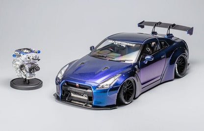 PGM Nissan Skyline GT-R (R35) Midnight Purple Chameleon w/ VR38dett Engine 1:18