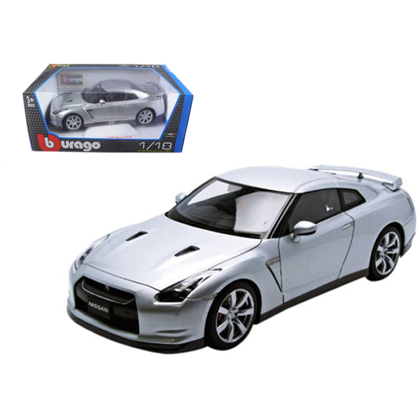 Bburago 2009 NISSAN GT-R (R35) Silver 1:18