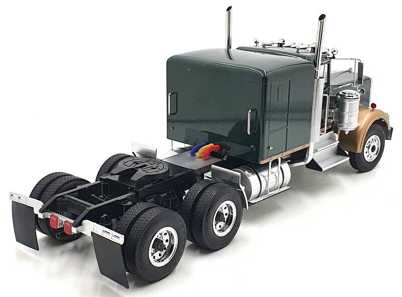 Road Kings 1989 Kenworth W900 Tractor Truck 3 Dark Green Metallic & Gold 1:18