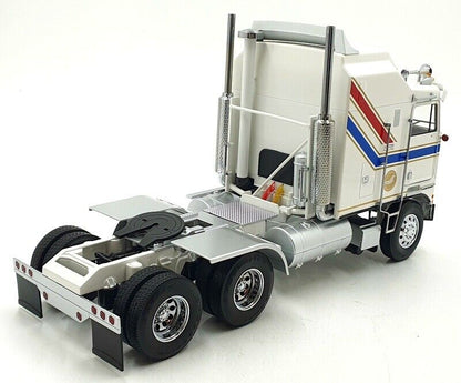 Road Kings 1976 Kenworth K100 Aerodyne Tractor Truck 3 White w/ Red & Blue Stripes 1:18