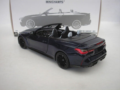 Minichamps 2021 BMW M4 Cabriolet (G83) Dark Blue Metallic 1:18