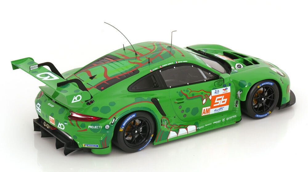 Ixo 2018 Porsche 911 991.2 GT3 RSR-19 No.56 Rexy Team Project 1-AO 24hr Le Mans Cairoli, Hyett, Jeannette 2023 1:18